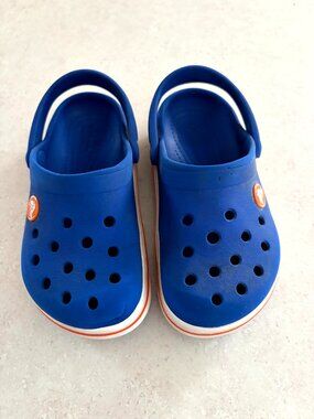 Crocs Crocband Toddler Clogs Size C10 Royal Blue, Red, White Slip On Authentic